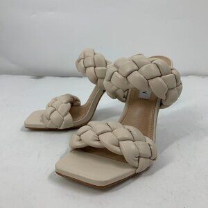 Steve Madden Women's Kenley Heel Woven Leather‎ Slide Sandal Size 6.5